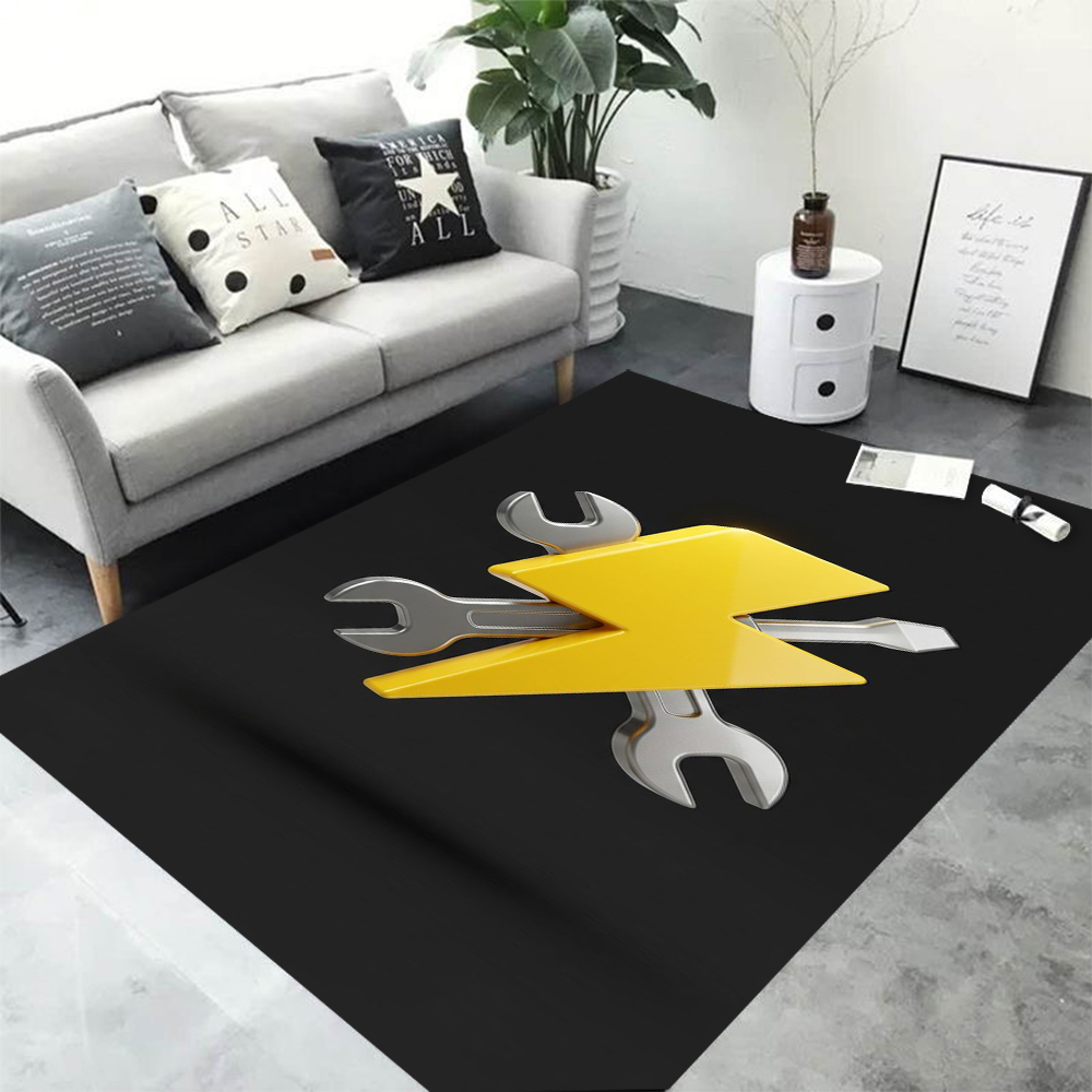 Workshop Tools Logo - Mekanik Anahtar Takımı Baskılı Alan Halısı